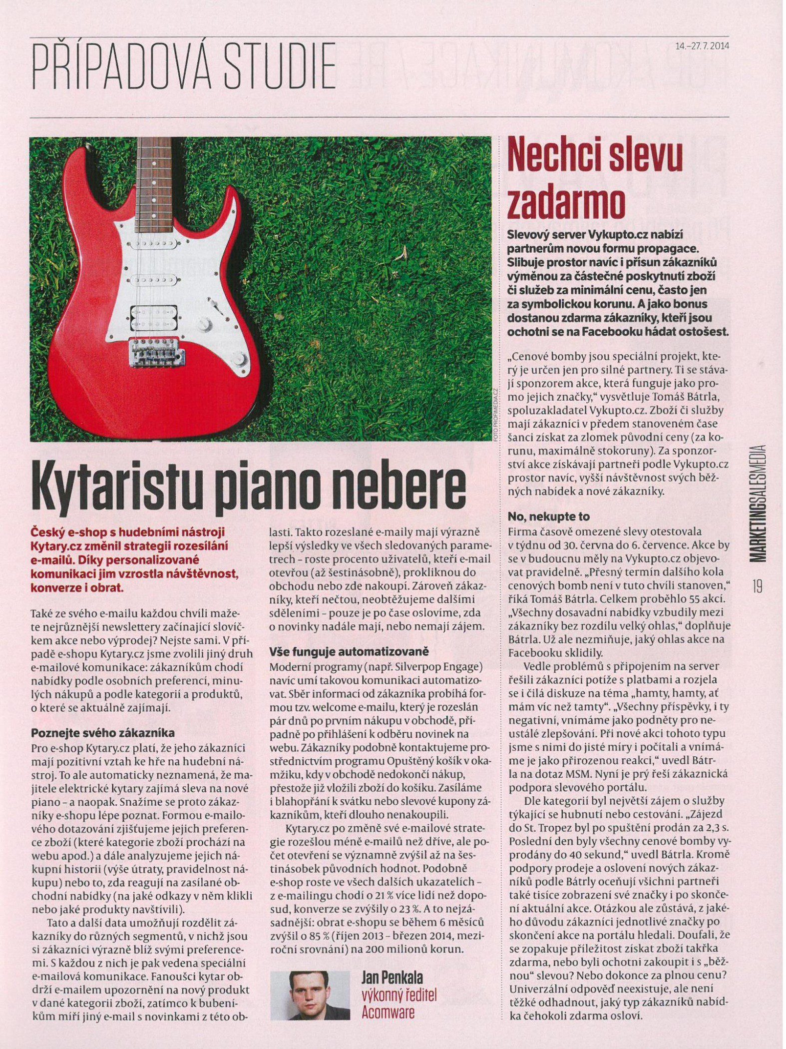 Kytaristu piano nebere - Marketing Sales Media