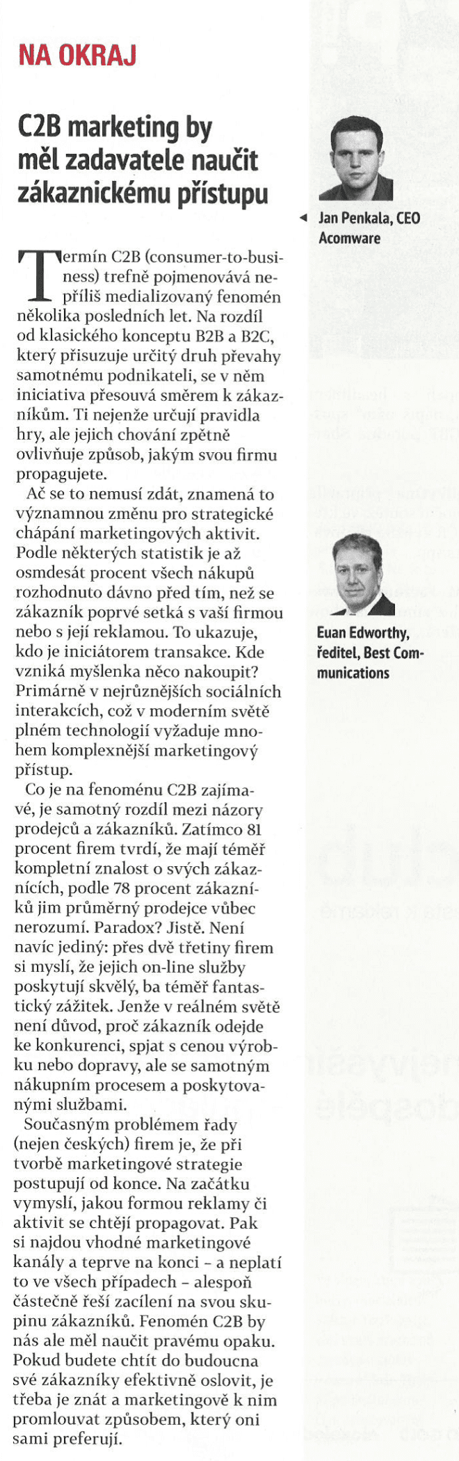 MaM - Marketing by měl zadavatele naučit zákaznickému přístupu