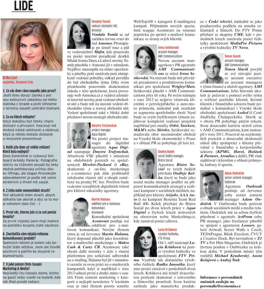 Marketing and Media - Lidé