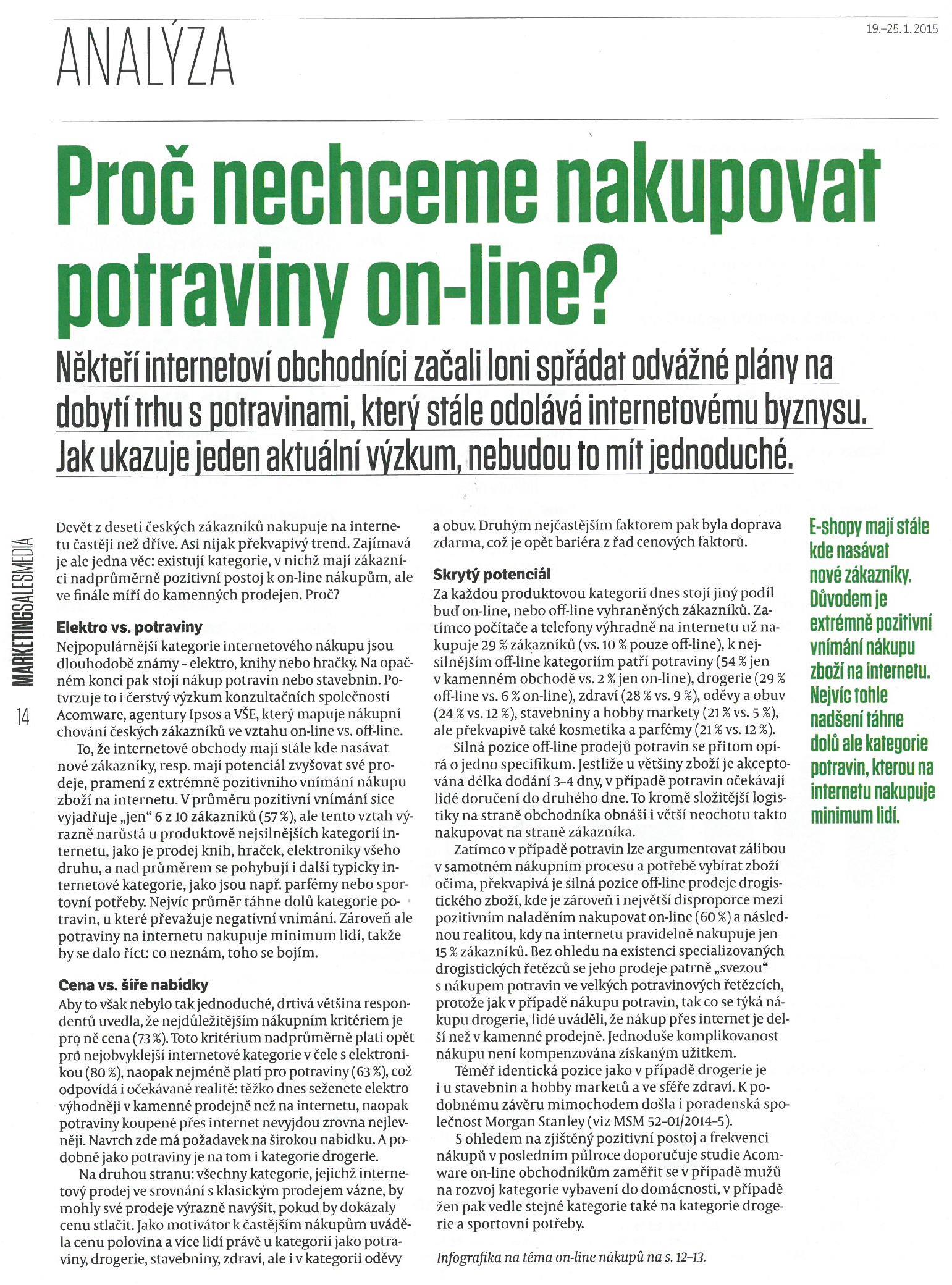 MSM-proč nechceme nakupovat potraviny online