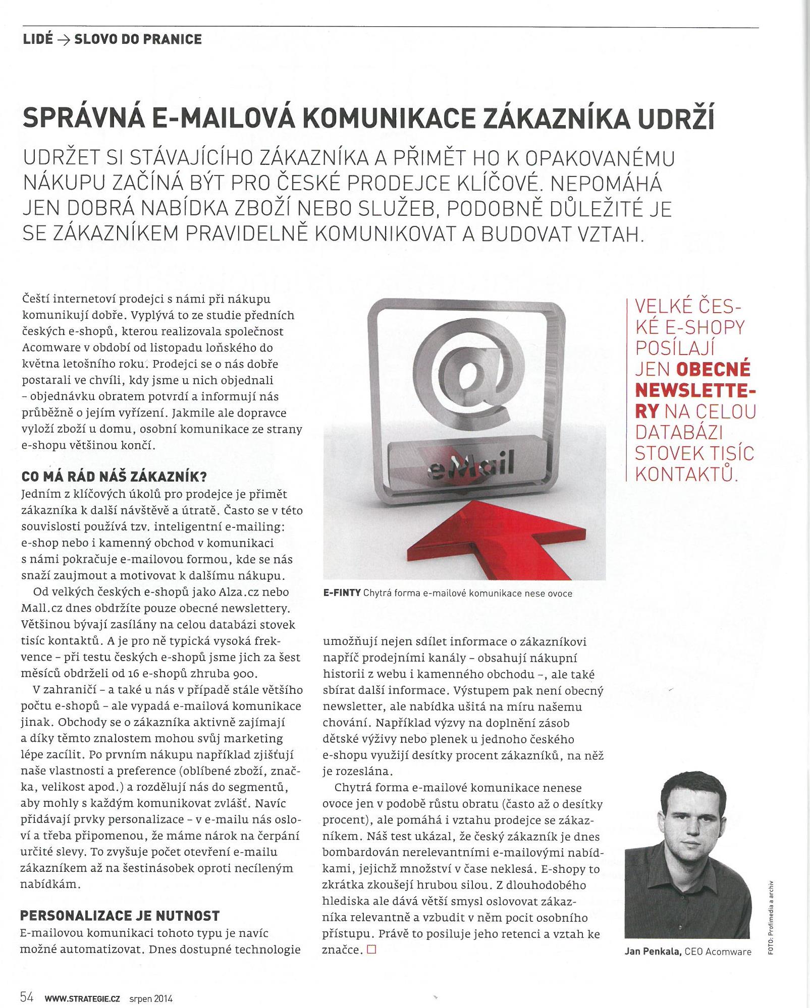 Správná e-mailová komunikace zákazníka udrží - Strategie